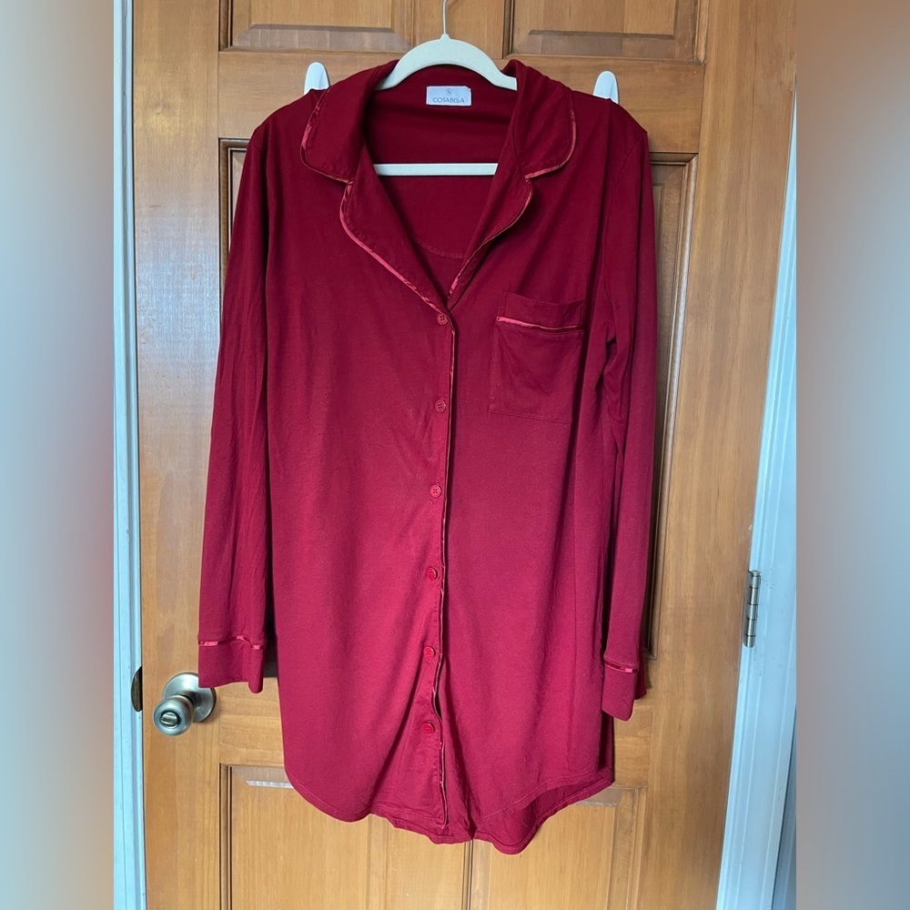 Cosabella Deep Red Buttoned Top - Picture 3 of 8